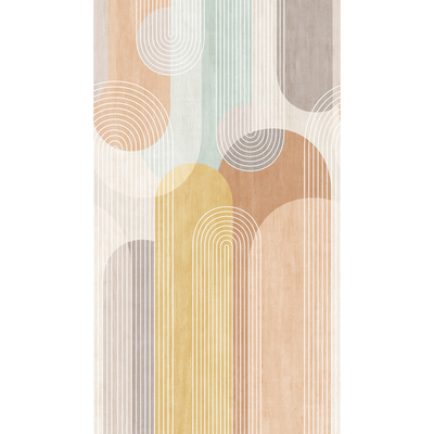 4MURS Papier peint panoramique L Bjork Beige, ocre et terracotta Satiné