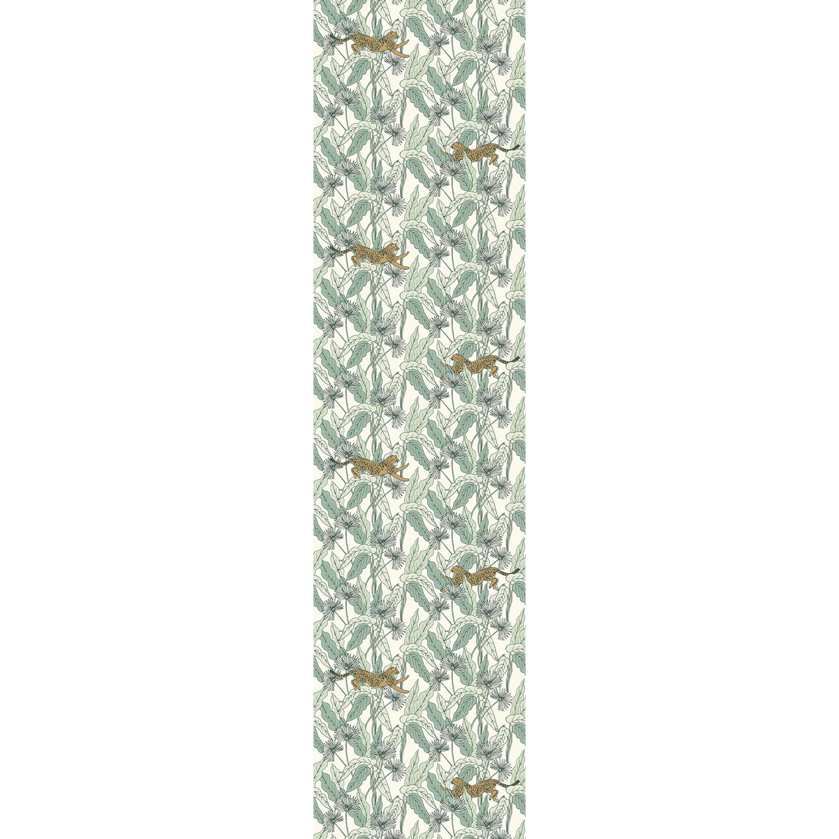 CASELIO Papier peint intissé Felindra Vert feuille et doré