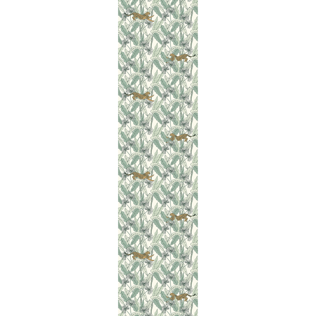 Caselio Papier peint intissé FELINDRA vert feuille et doré