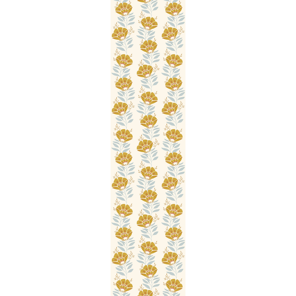 CASELIO Papier peint intissé Seraphina Ocre et bleu ciel