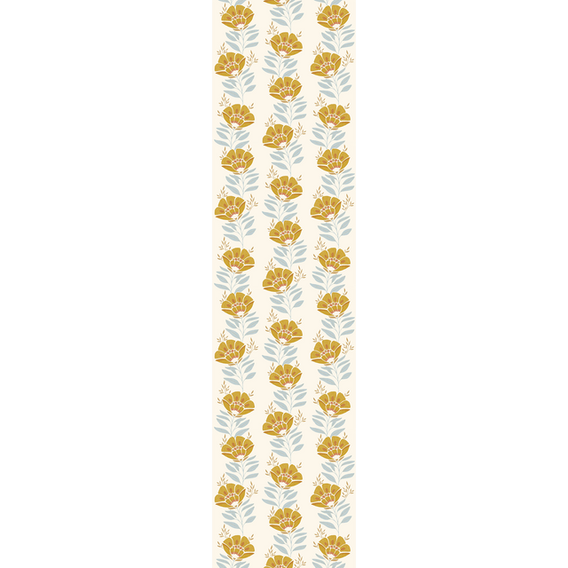 Caselio Papier peint intissé SERAPHINA ocre et bleu ciel