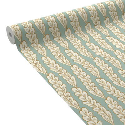 CASELIO Papier peint intissé Oléa Vert de gris et doré