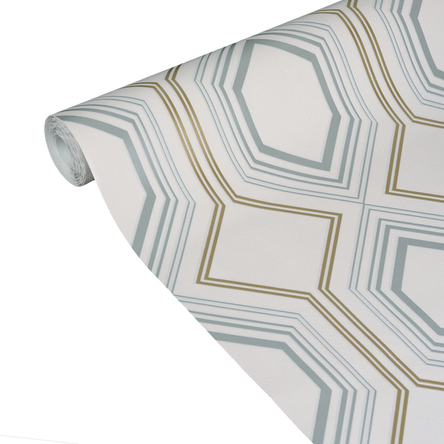 Papier peint intissé JEWEL coloris blanc et doré