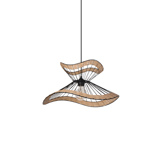 Suspension MEKONG coloris noir et beige 26,5 x 48 cm