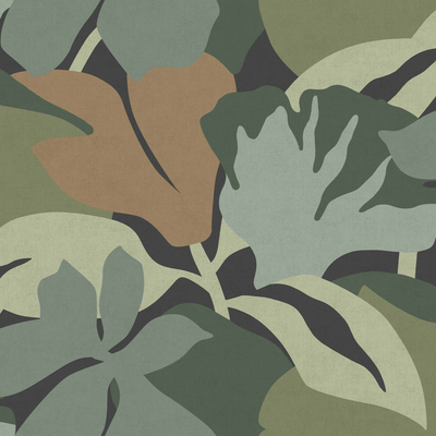 4MURS Papier peint intissé Rozenn Vert clair et vert olive