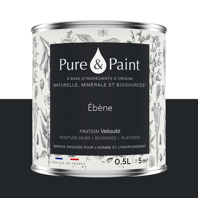 Pure and Paint Peinture Peinture ébène 0,5 L