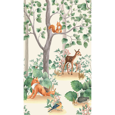 Papier peint panoramique L Little forest Multicolore Satiné