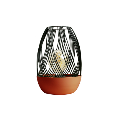 LYOMA Lampe à poser Volupt Noir, terracotta