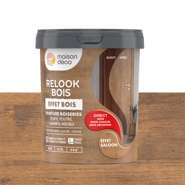 Relook bois effet bois Peinture Peinture saloon Satiné 0,75 L