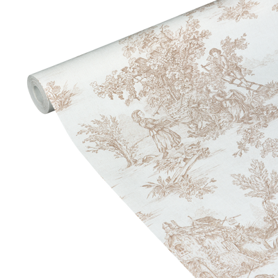 4MURS Papier peint intissé Jouy Beige foncé