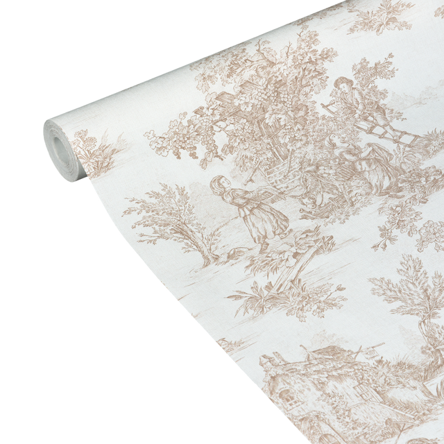 4MURS Papier peint intissé JOUY coloris beige foncé