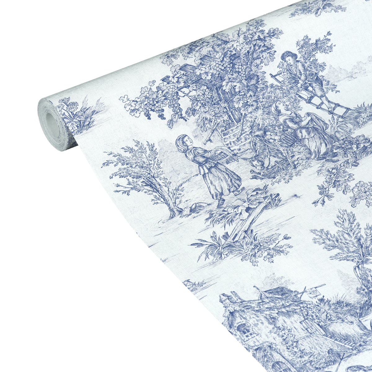 4MURS Papier peint intissé Jouy Bleu indigo