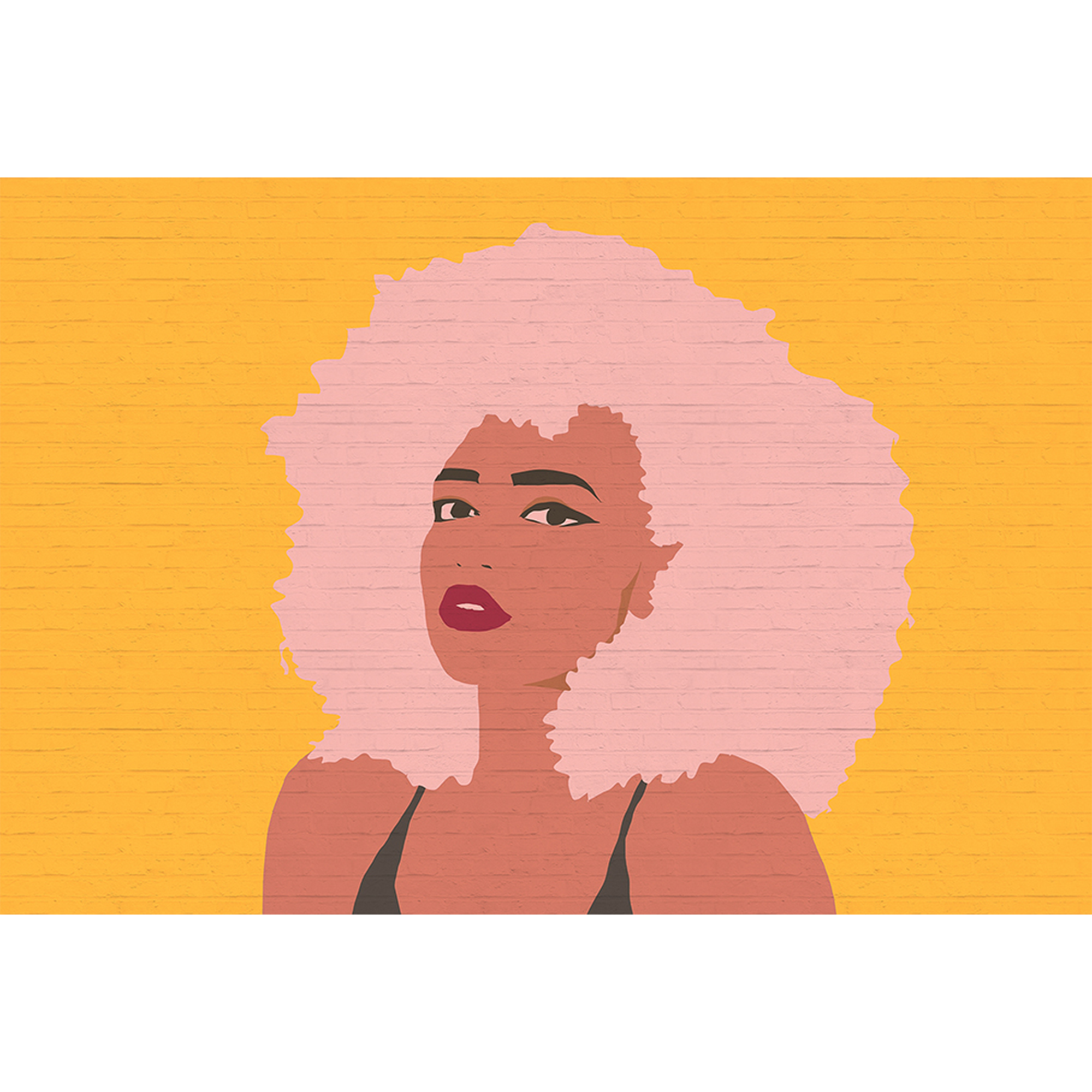 Papier peint panoramique XL Billie Ocre et rose Brillant