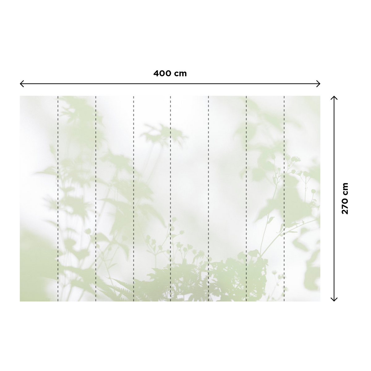 Papier peint panoramique XL Foglia Vert dilué Brillant