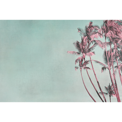 Papier peint panoramique XL The palm Bleu acier Brillant