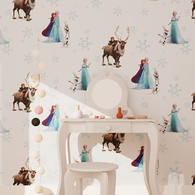 Papier peint intissé La reine des neiges 3 Multicolore