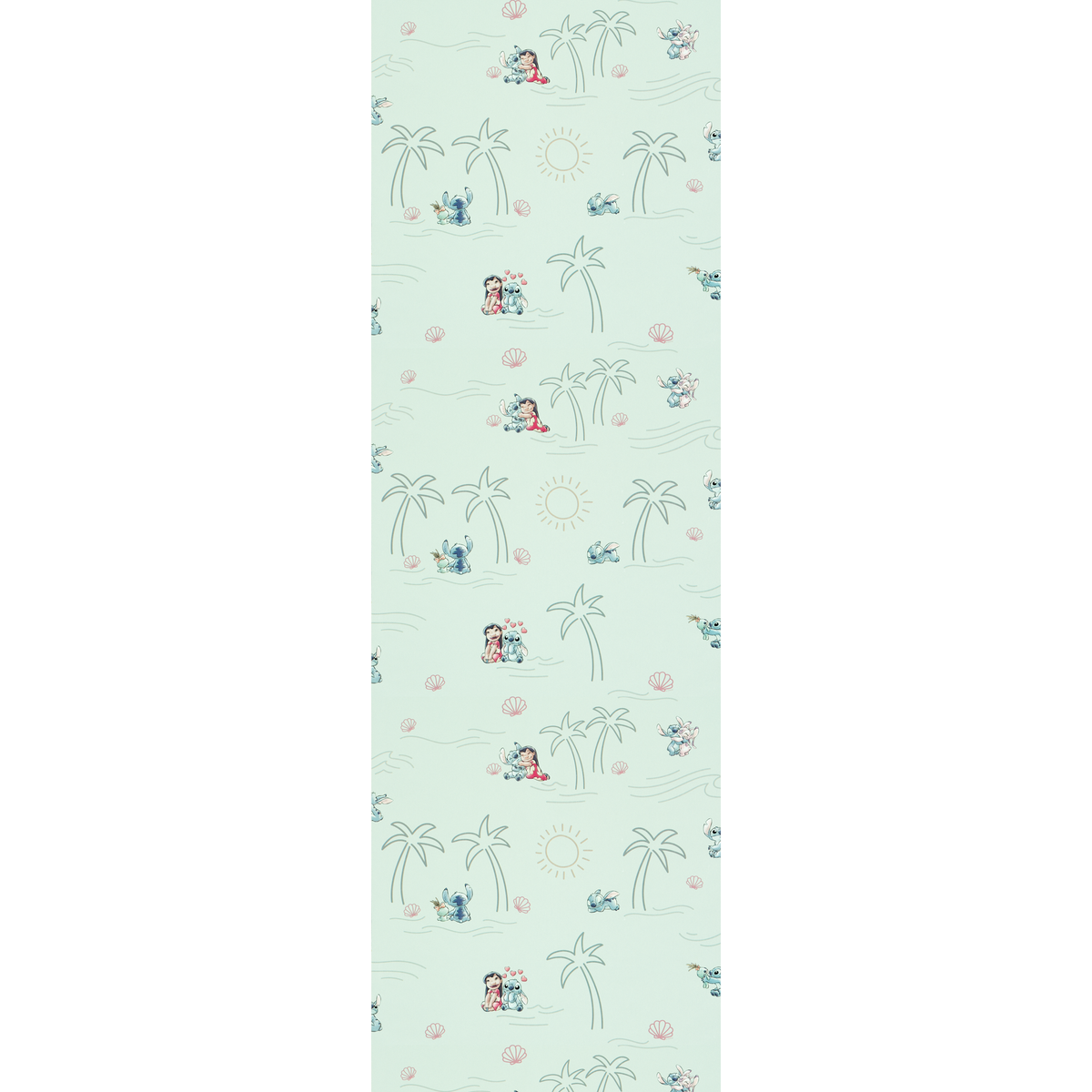 Papier peint intissé Lilo&stitch Bleu aqua