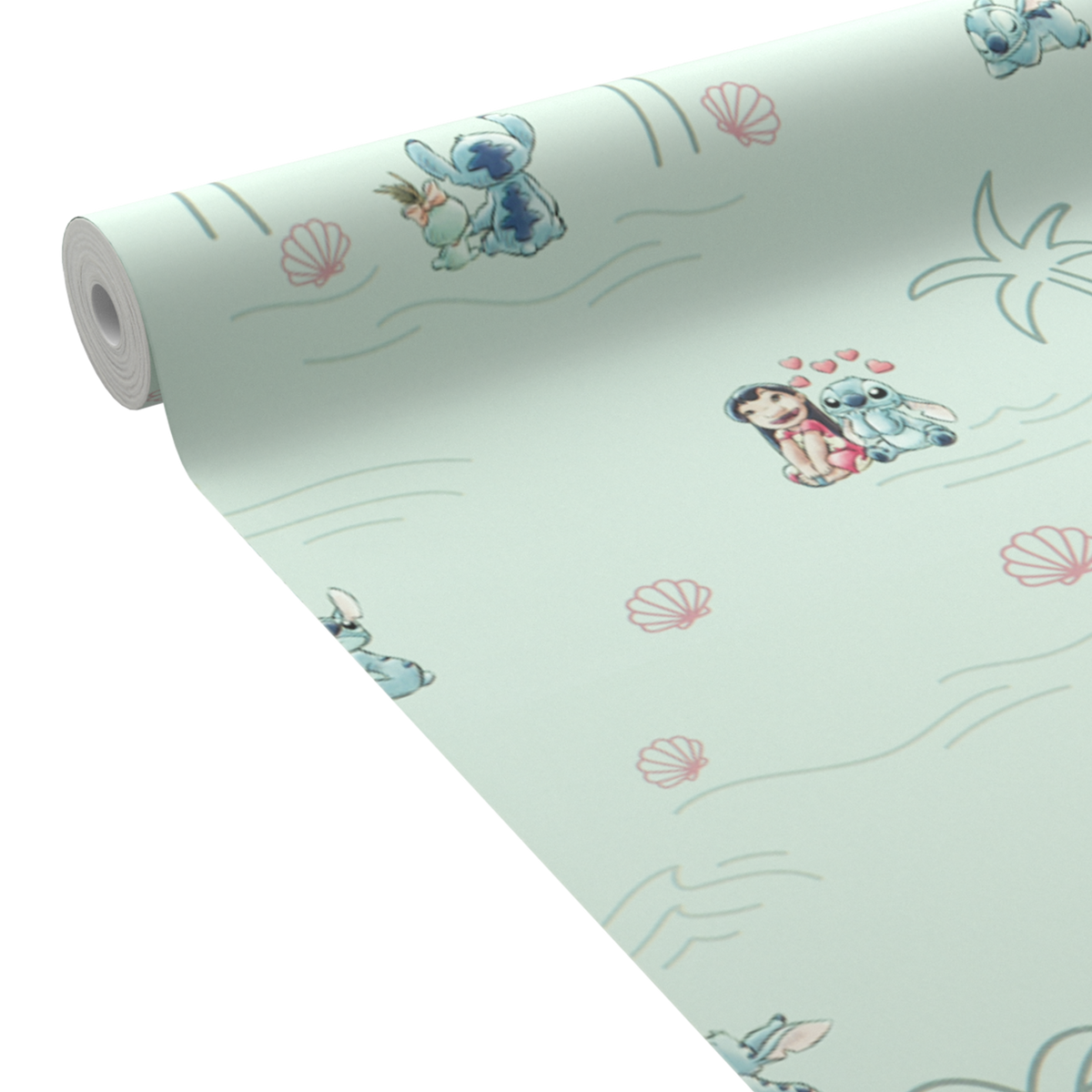 Papier peint intissé Lilo&stitch Bleu aqua