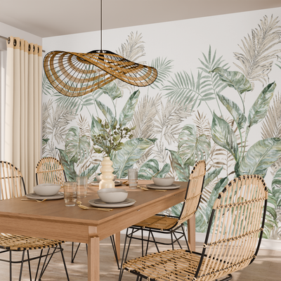 4MURS Papier peint panoramique L Bako Vert feuille Satiné