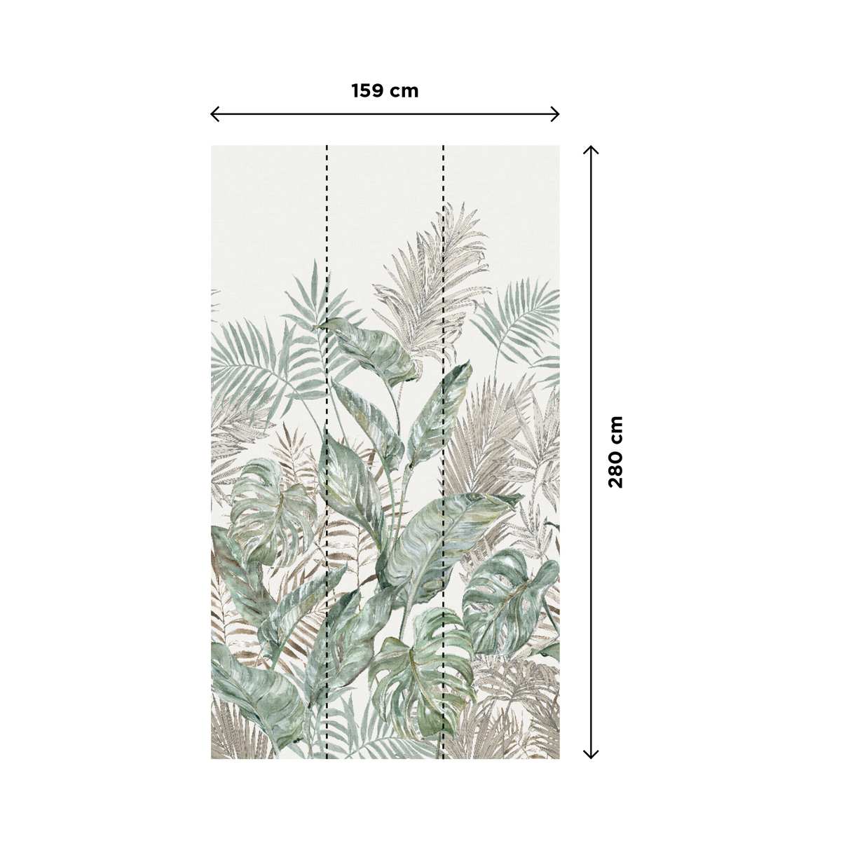 4MURS Papier peint panoramique L Bako Vert feuille Satiné