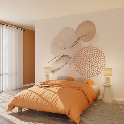 Papier peint panoramique XL Copper mine Beige rosé Brillant