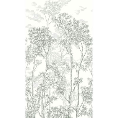 4MURS Papier peint panoramique L Ernest tree Vert de gris Satiné