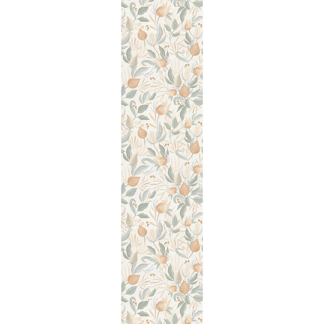 CosmoLiving Papier peint intissé STILL BLOOM vert de gris et rose orangé