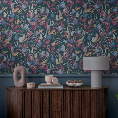 COSMOLIVING Papier peint intissé Still bloom Multicolore Structuré