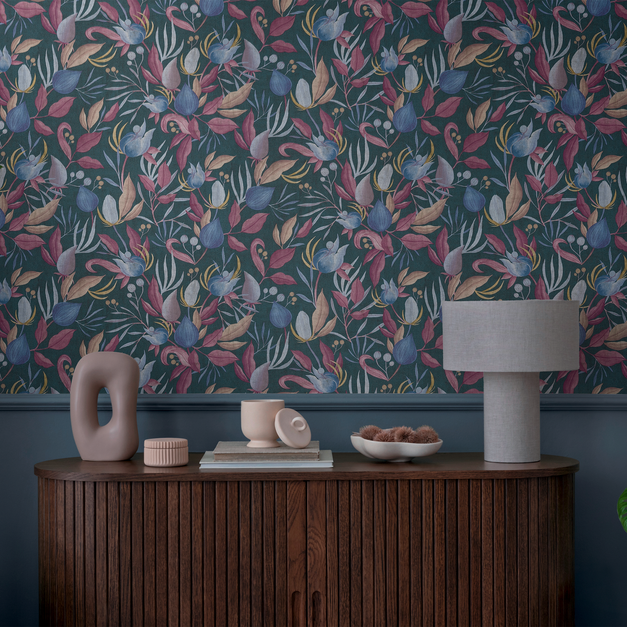 COSMOLIVING Papier peint intissé Still bloom Multicolore Structuré