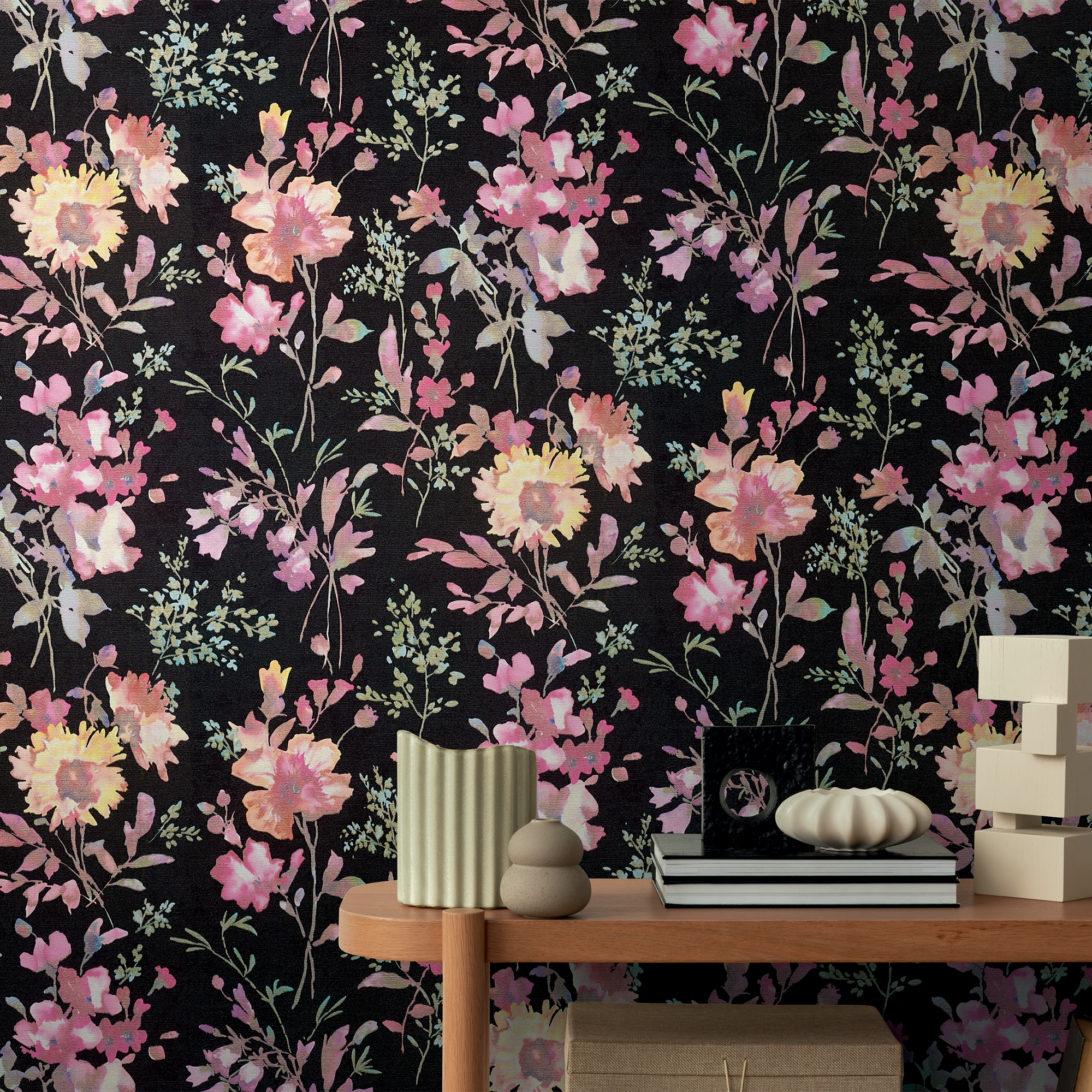 COSMOLIVING Papier peint intissé Petal poetry Multicolore Trame