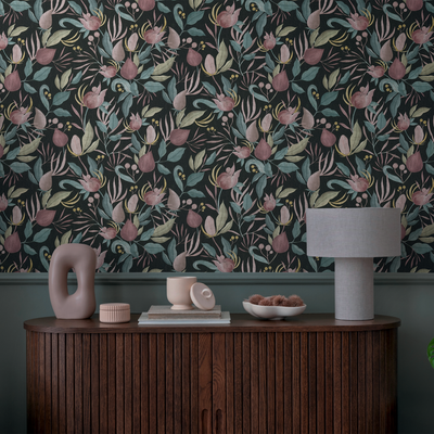 COSMOLIVING Papier peint intissé Still bloom Multicolore Structuré