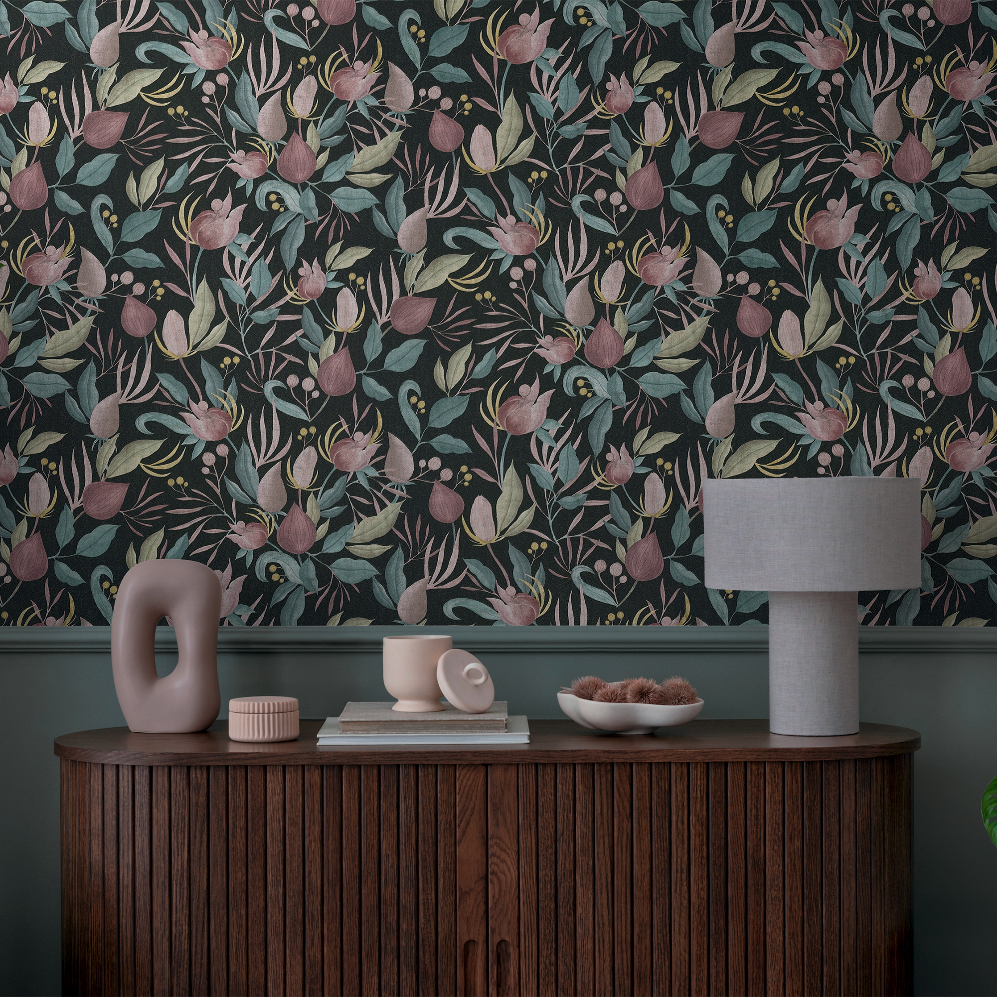 COSMOLIVING Papier peint intissé Still bloom Multicolore Structuré