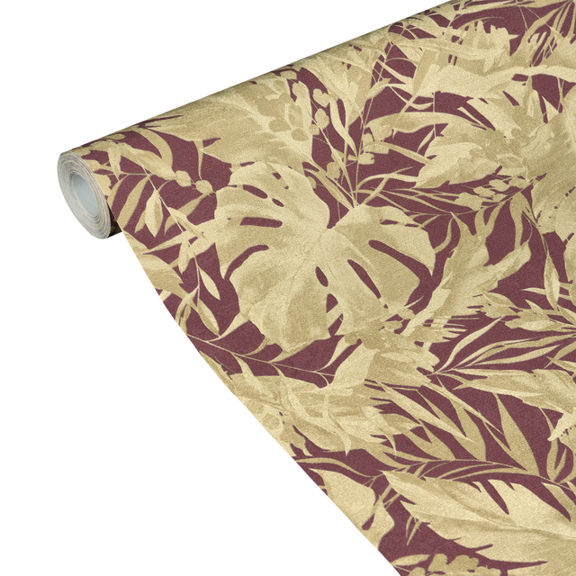 CosmoLiving Papier peint intissé EARTHLINES bordeaux et doré