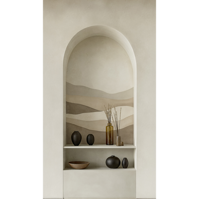 COSMOLIVING Papier peint panoramique L Clay mirage Sable beige Satiné