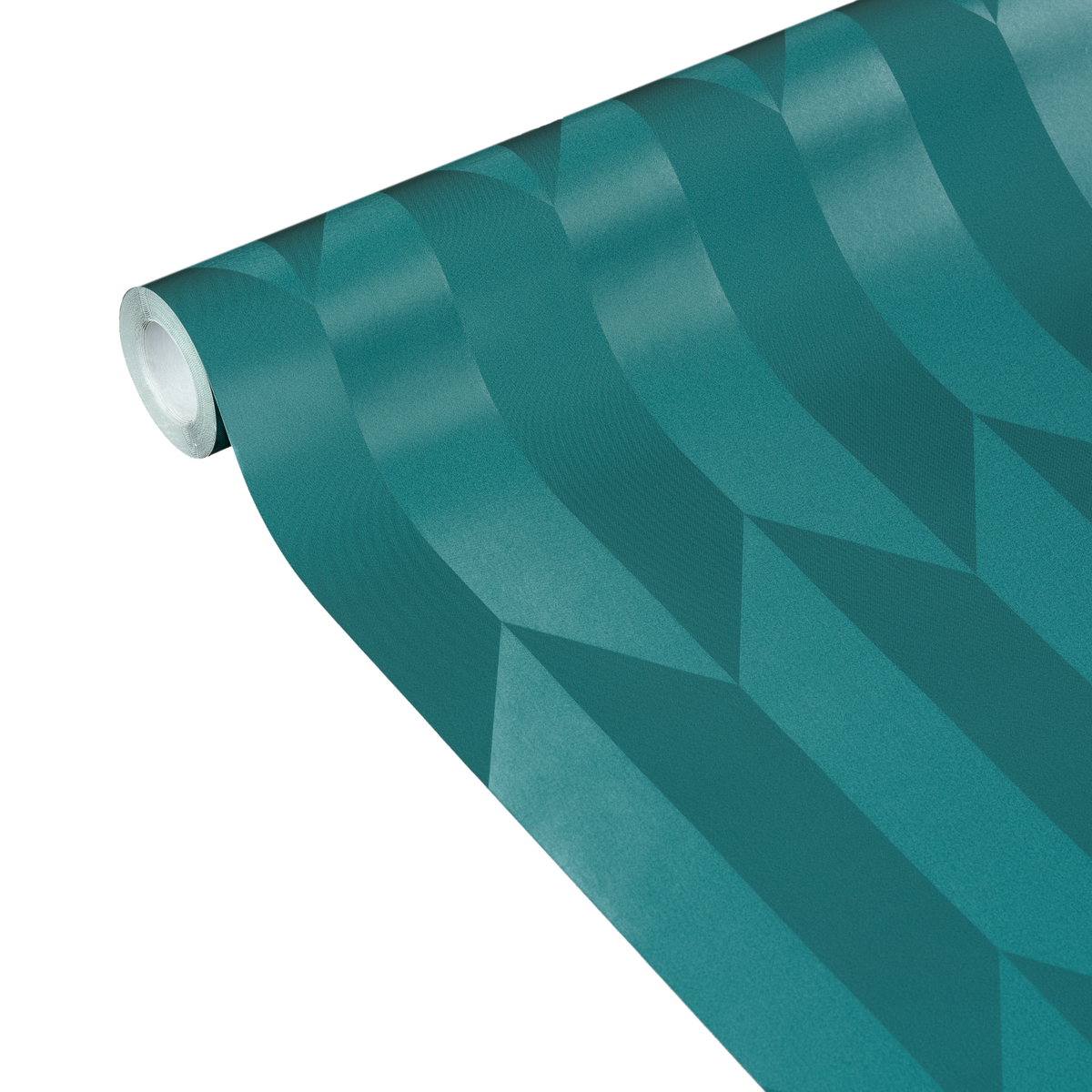 COSMOLIVING Papier peint intissé Graphic groove Bleu paon Satiné