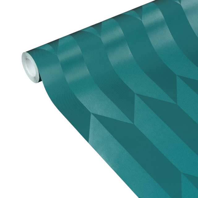 CosmoLiving Papier peint intissé GRAPHIC GROOVE bleu paon