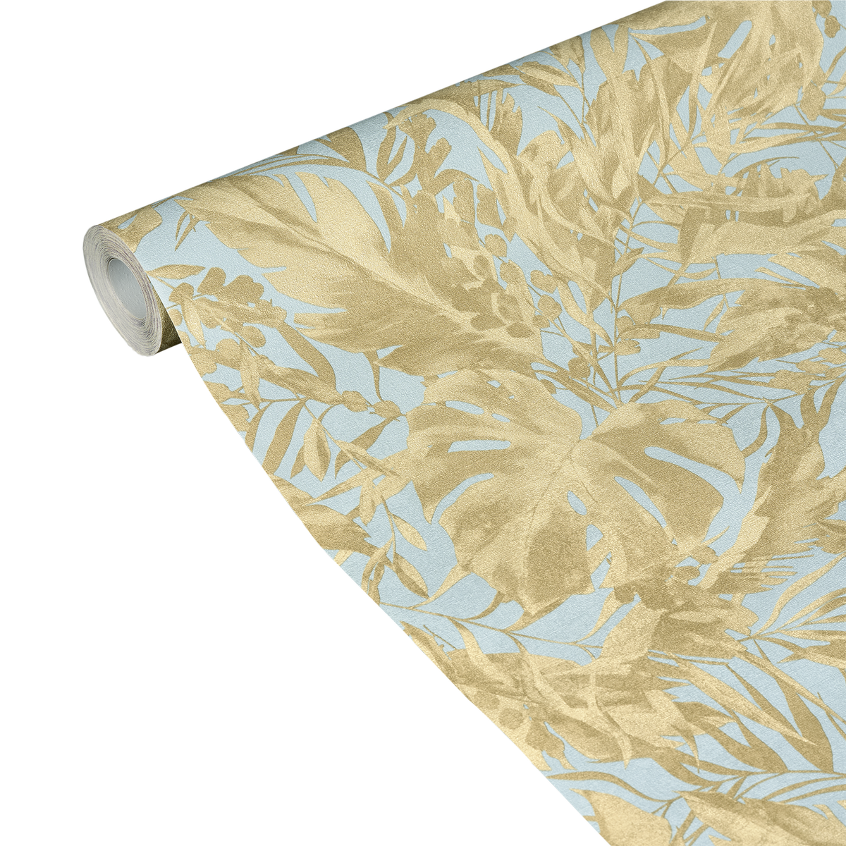 COSMOLIVING Papier peint intissé Earthlines Bleu azurin et doré Trame