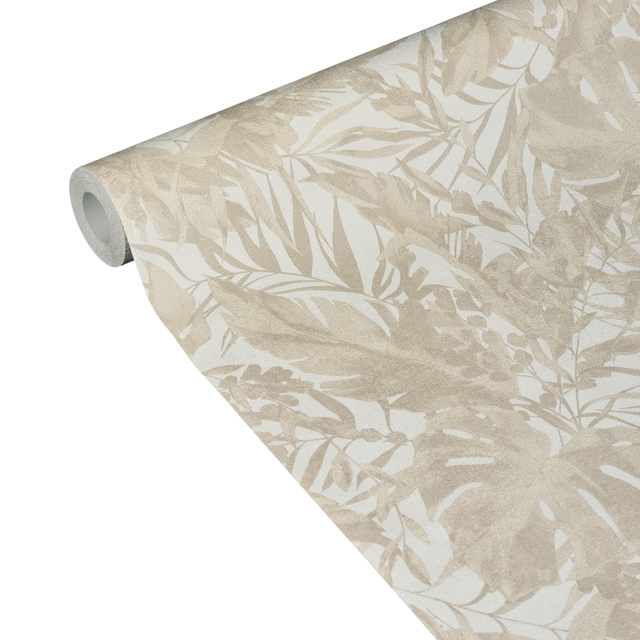 CosmoLiving Papier peint intissé EARTHLINES beigé doré et blanc