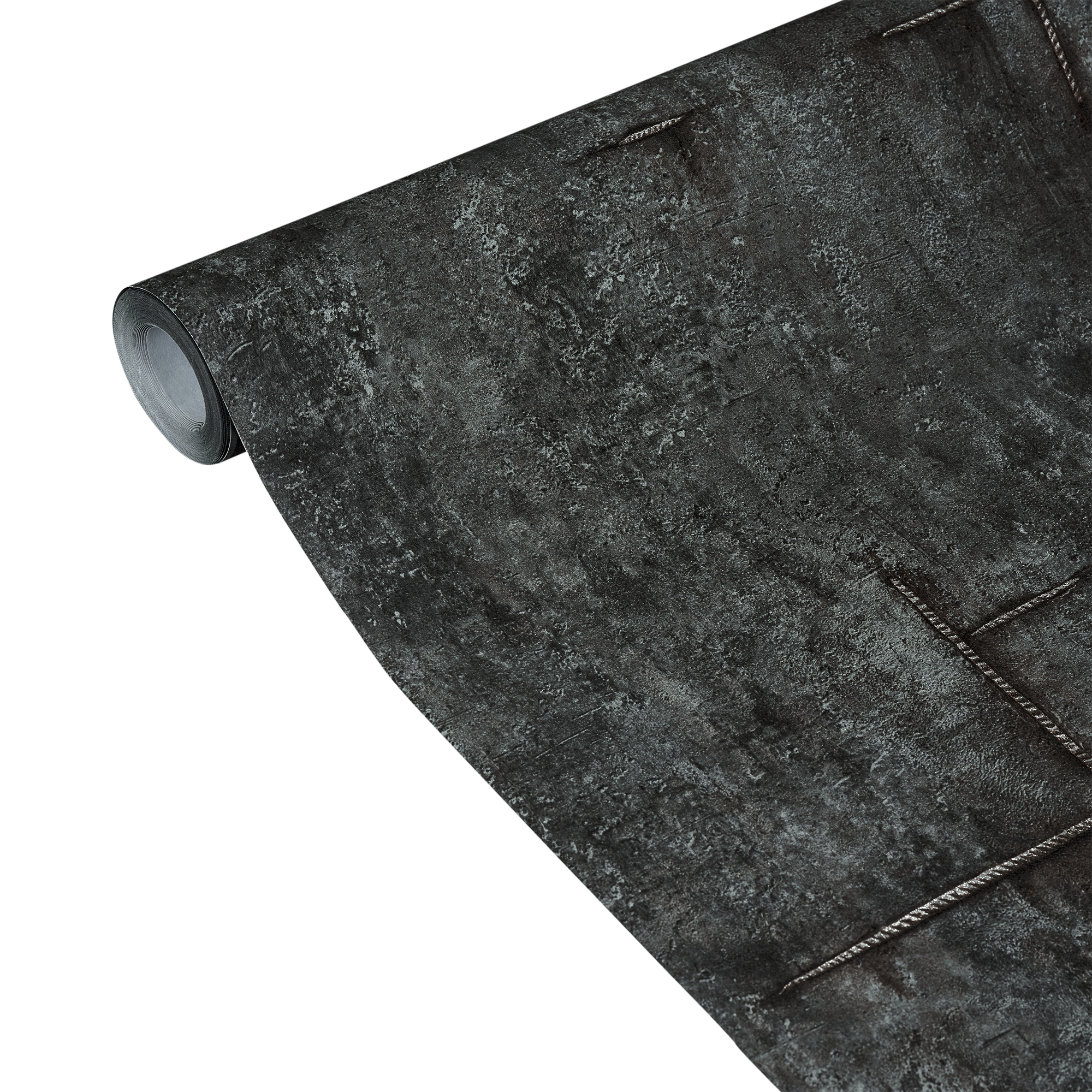 COSMOLIVING Papier peint intissé Graphite groove Gris anthracite Structuré