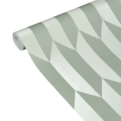 COSMOLIVING Papier peint intissé Graphic groove Vert d'eau Satiné