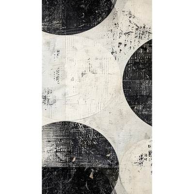 COSMOLIVING Papier peint panoramique L Circles black Gris perle et noir Satiné