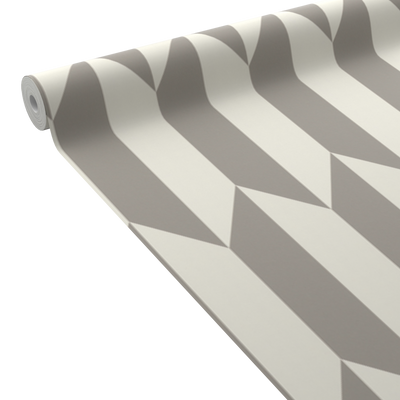 COSMOLIVING Papier peint intissé Graphic groove Blanc et argenté