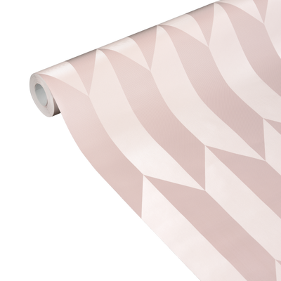 COSMOLIVING Papier peint intissé Graphic groove Rose perlé