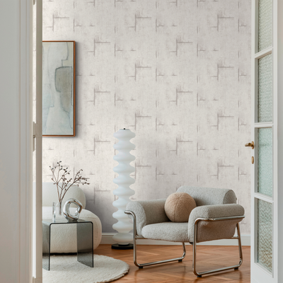 COSMOLIVING Papier peint intissé Graphite groove Blanc grisé Structuré