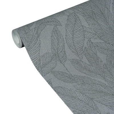 COSMOLIVING Papier peint intissé Golden fern Gris acier Trame