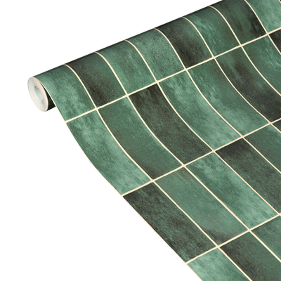 4MURS Papier peint intissé Zellige Vert bouteille