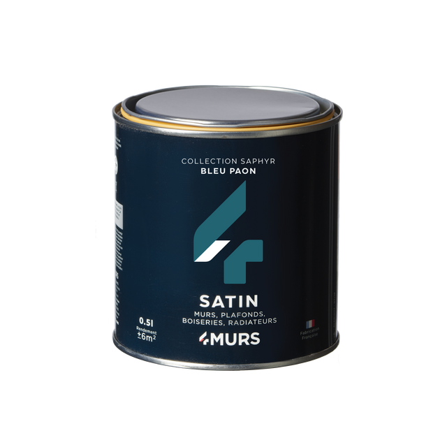 Saphyr Peinture Finition Peinture bleu paon Satiné 0,5 L
