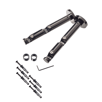 Support barre à rideau Onyx Nickel noir Métal brillant