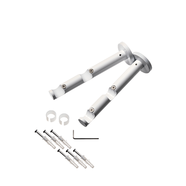 Support barre à rideau HOWLITE blanc 1,9 cm de 9,5 à 15,5 cm