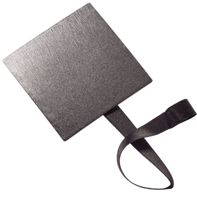 Embrasse aimantée Nacre carrée Noir satiné Plastique